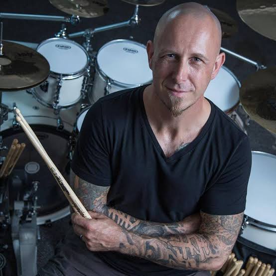 RVP in front of his signature drum kit