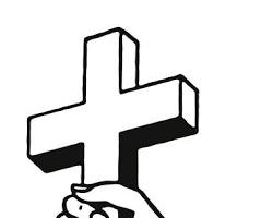 Image of person holding a cross