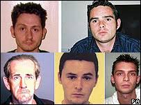 Clockwise from top left: Alexander Colin Dalgleish, Gordon Stewart, Kamil Krawiec, Joshua. The men have failed to comply with the sex offenders&#39; register - _42327066_comp2_pa203