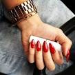 Red almond nails