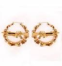 Gold bamboo earrings - Polyvore