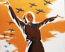 Image of Women of Britain Come into the Factories 1941 poster postcard