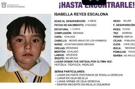 ¿La has visto? Buscan a Isabella, de 4 años, y el último lugar donde fue vista está en Hidalgo