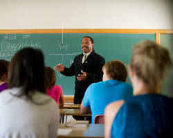 Image of Professor teaching in a classroom