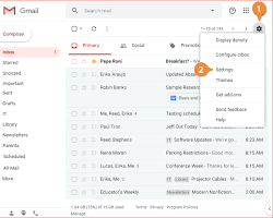 Image of Gmail settings menu