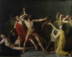 Image of Odyssey Book 22 classical art Slaughter of the Suitors and Battle in the Hall