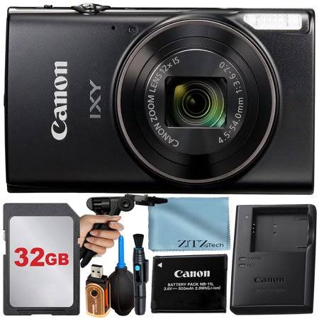 Canon PowerShot IXY 650 (elph 360) HS Digital Camera (Black) with 12x Optical Zoom Lens + 32gb Memory Card + Cleaning Pen + ZeeTech Starter Bundle (