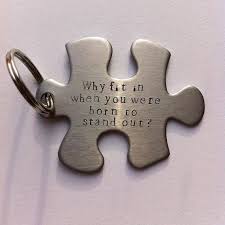 Jigsaw key ring, quote key ring - Large hand stamped personalised ... via Relatably.com