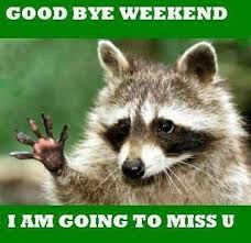 Goodbye weekend quotes cute weekend days of the week sunday ... via Relatably.com