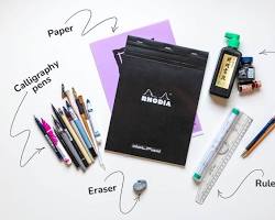Image of Calligraphy tools and materials