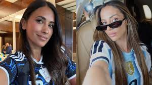 De Antonela Roccuzo a Caro Calvagni, la camiseta crop top es la favorita de las mujeres de la Scaloneta