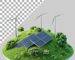 renewable energy solar panels wind turbines sustainability, buatan AI