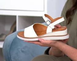 Image of woman wearing Miz Mooz shoes