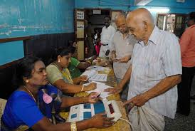 Image result for pictures of indian voters inside the booth