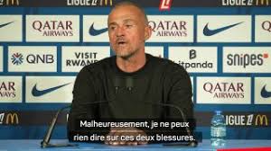 Football - Ligue 1 - PSG : Enrique : « Pour l'instant, je ne peux rien dire sur les blessures de Kvara et Vitinha »