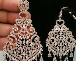 Image of American diamond dangle earrings