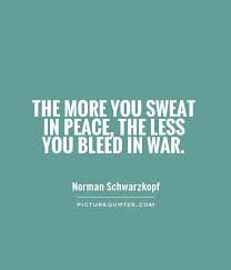 The more you sweat in peace, the less you bleed in war via Relatably.com