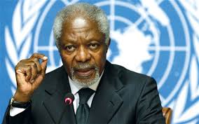 Kofi Annan resigned as the international peace envoy for Syria on Thursday night, criticising the UN Security Council for &quot;finger-pointing and name-calling&quot; ... - kofi_2297702b