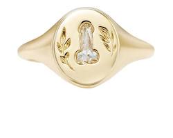 Image of Big Statement Signet Ring with Diamond for men