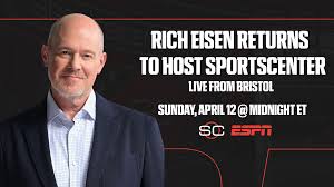 Rich Eisen returns to Bristol, Conn., to host SportsCenter Sunday night