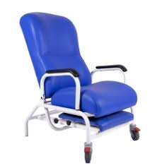 Hospital recliner with leg rest and 2 wheels with brakes ...