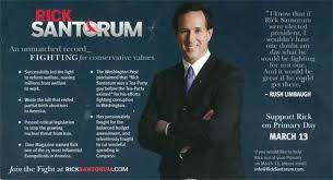 Southern 2012 primary: Rick Santorum mailer highlights Rush ... via Relatably.com