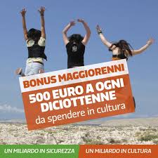 Risultati immagini per bonus 500 euro ai 18enni