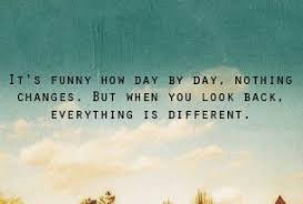 Its funny how day by day, nothing changes, but when you look back ... via Relatably.com