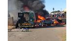 Cash-in-transit van, flames robbers make