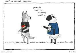 Image result for wolf in sheep's clothing cartoon