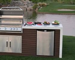 Image of classic grill island outdoor kitchen