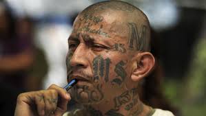 Carlos Tiberio Valladares, a.k.a. sniper, leader of the Mara Salvatrucha gang, attends a press conference at the Female Jail in San Salvador, El Salvador, ... - ms_13_152727010