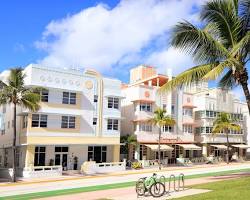 Miami Beach, Florida with its iconic Art Deco buildings and palm trees