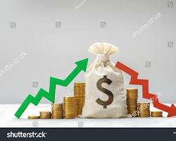 Image of gavel, a stock market graph, and a money bag