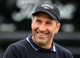 Jose Maria Olazabal of Spain smiles while on the driving range during a practise day for the BMW PGA Championships at Wentworth. - Olazabal