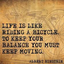 Life Is Like Riding A Bicycle Albert Einstein Quote - DesignCarrot.co via Relatably.com