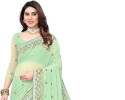 Image of Amazon georgette embroidered saree