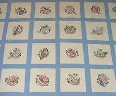 Résultat de recherche d'images pour "hand embroidered quilt with State Birds"