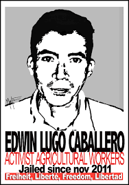 Edwin Lugo Caballero es un líder de la Asociación de Trabajadores del Campo de Tolima (ASTRACATOL) detenido arbitrariamente el 20 de Noviembre del 2011, ... - afiche10.edwin_lugo_caballero_1