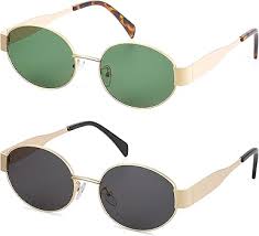 Amazon.com: JIM HALO Polarized Oval Sunglasses for Women Men Trendy Retro Sun Glasses Classic Shades UV400 Protection (Black Frame/Grey Lens) : Clothing, Shoes & Jewelry