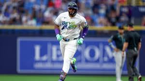Junior Caminero in action for the Tampa Bay Rays