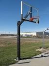 Outdoor basketball hoop in ground