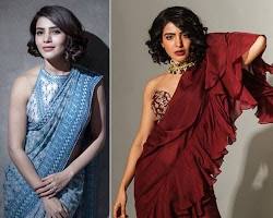 Image of Textured Bob hairstyle for saree
