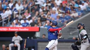 George Springer hitting a home run for the Blue Jays