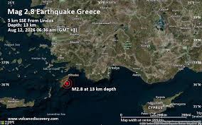 Magnitude 2.8 Earthquake Strikes Near Rhodes, Dodecanese, South Aegean, Greece