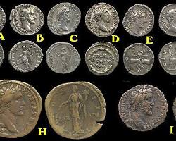 Image of Roman coins depicting Antoninus Pius