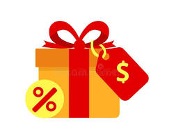 price tags and gift boxesの画像