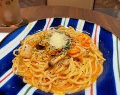 サンマルクカフェ 海老と帆立のトマトクリームパスタの画像