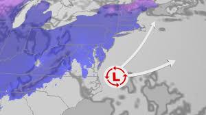 Satellite view of winter storm formation