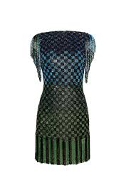 BEADED BOATNECK DRESS WITH FRINGE – Naeem Khan